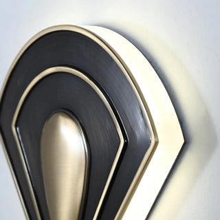 Contemporary Fan Shaped Black and Gold Wall Sconce Zawala Image - 8