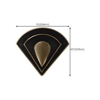 Contemporary Fan Shaped Black and Gold Wall Sconce Zawala #size