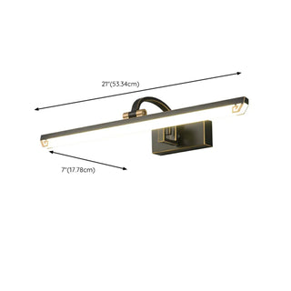 Modish Black Finish Rectangular Metal Vanity Light Zawala Image - 16