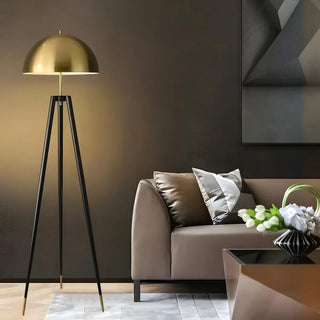 Contemporary Dome Brass Tripod Metal Floor Lamp Zawala Image - 7