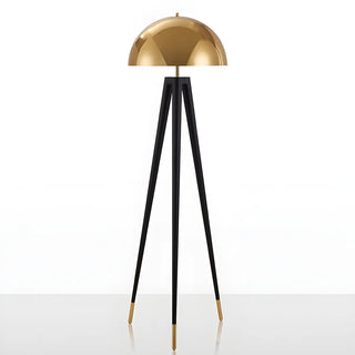 Contemporary Dome Brass Tripod Metal Floor Lamp Zawala Image - 8