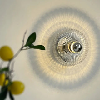 Contemporary Chrome Ribbed Glass Shade Wall Sconce Zawala Image - 1