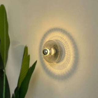 Contemporary Chrome Ribbed Glass Shade Wall Sconce Zawala Image - 2