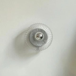Contemporary Chrome Ribbed Glass Shade Wall Sconce Zawala Image - 8