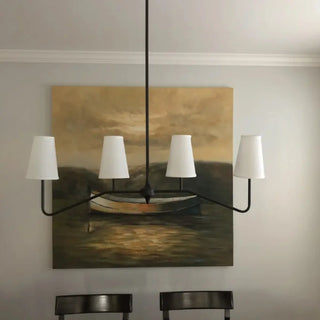 Contemporary Arm Fabric Large Dining Room Black Chandelier Image - 11