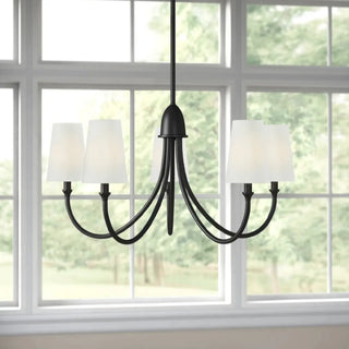 Contemporary Arm Fabric Large Dining Room Black Chandelier Image - 2