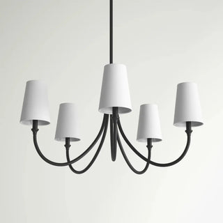 Contemporary Arm Fabric Large Dining Room Black Chandelier Image - 3