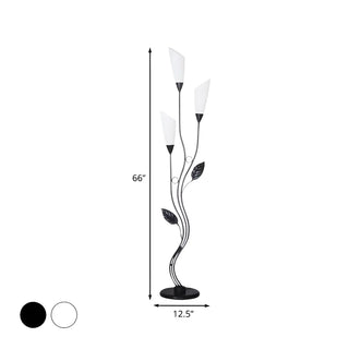 Contemporary Black Tree and Cone Metal Floor Lamp Zawala #size