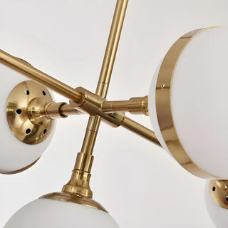 ZOWALA - Contemporary Gold Milk Glass Globe Chandelier Dining Room Image - 5