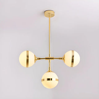 ZOWALA - Contemporary Gold Milk Glass Globe Chandelier Dining Room Image - 6