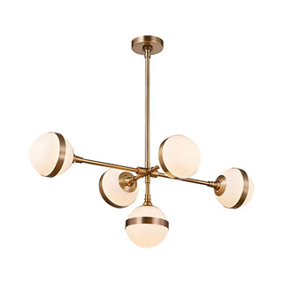 ZOWALA - Contemporary Gold Milk Glass Globe Chandelier Dining Room Image - 8