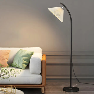 Contemporary Bedside Red Conical Fabric Floor Light Zawala Image - 14