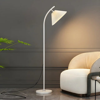 Contemporary Bedside Red Conical Fabric Floor Light Zawala Image - 3