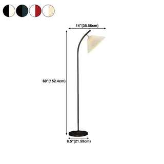 Contemporary Bedside Red Conical Fabric Floor Light Zawala #size