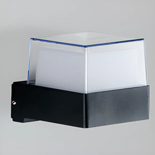 Contemporary Square Outdoor Wall Sconce Frosted Glass Zawala Image - 12