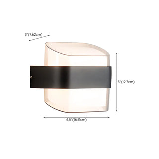 Contemporary Square Outdoor Wall Sconce Frosted Glass Zawala Image - 17