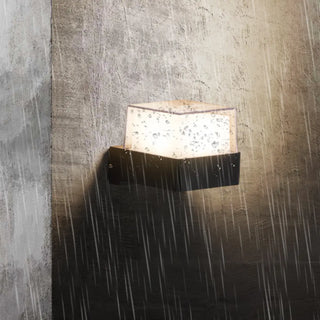 Contemporary Square Outdoor Wall Sconce Frosted Glass Zawala Image - 5