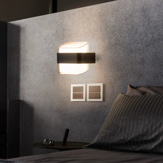 Contemporary Square Outdoor Wall Sconce Frosted Glass Zawala Image - 6