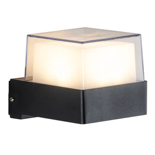 Contemporary Square Outdoor Wall Sconce Frosted Glass Zawala Image - 7