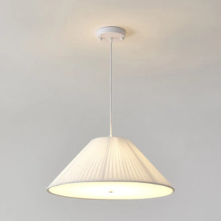 ZOWALA - White Fabric Living Room Adjustable Height Drum Chandelier Image - 20