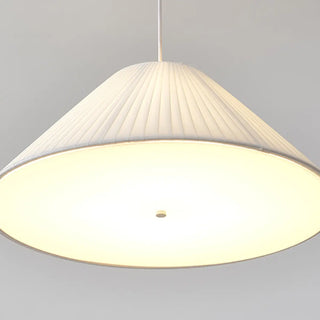 ZOWALA - White Fabric Living Room Adjustable Height Drum Chandelier Image - 27