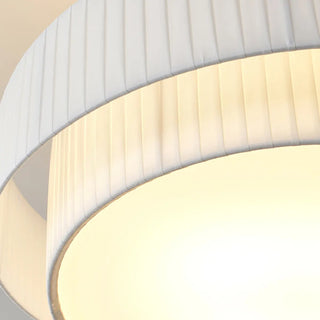 ZOWALA - White Fabric Living Room Adjustable Height Drum Chandelier Image - 28