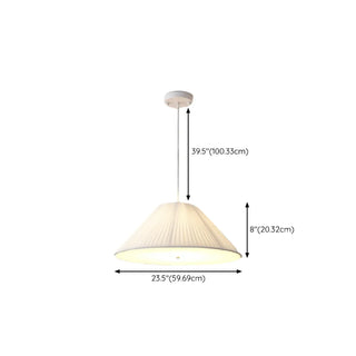 ZOWALA - White Fabric Living Room Adjustable Height Drum Chandelier Image - 42