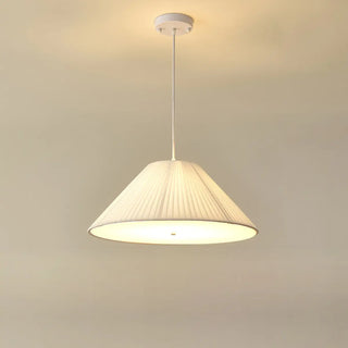 ZOWALA - White Fabric Living Room Adjustable Height Drum Chandelier Image - 7
