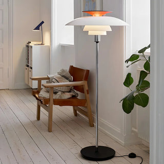 Contemporary White Tiered Cone Shade Floor Lamp Zawala Image - 2