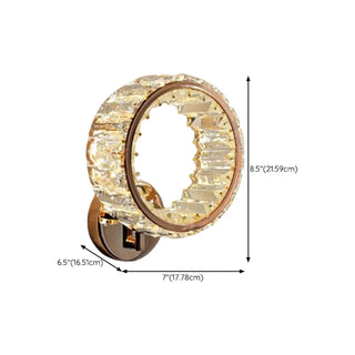 Decorative Ring Clear Crystal Gold Metal Wall Sconce Zawala #size