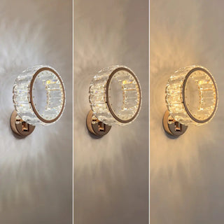 Decorative Ring Clear Crystal Gold Metal Wall Sconce Zawala Image - 4