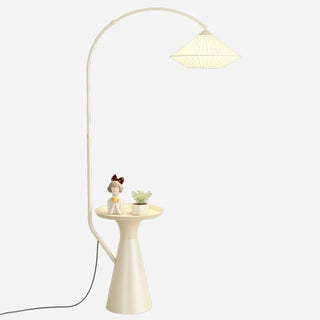 Diamond-Shaped Simple Arched Floor Lamp with Storage Image - 8