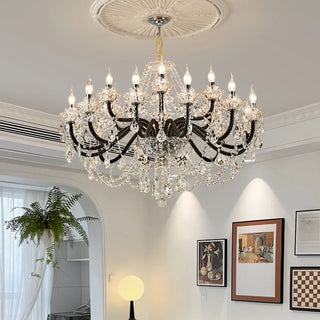 ZOWALA - Victorian Candelabra Crystal Living Room Black Chandelier Image - 1