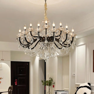 ZOWALA - Victorian Candelabra Crystal Living Room Black Chandelier Image - 2