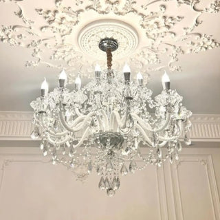 ZOWALA - Crystal Clear Living Room Adjustable Candelabra Chandelier Image - 1