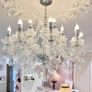 ZOWALA - Crystal Clear Living Room Adjustable Candelabra Chandelier Image - 2