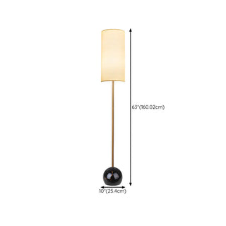 Elegant Cylindrical Shade Round Base Gold Floor Lamp Zawala #size