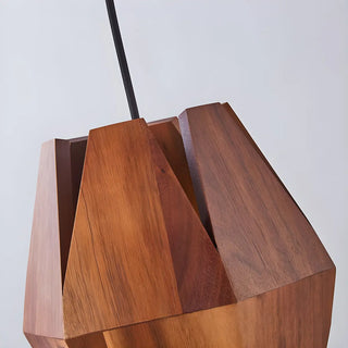 Modern Walnut Wood Geometric Wall Lighting Fixtures Image - 9