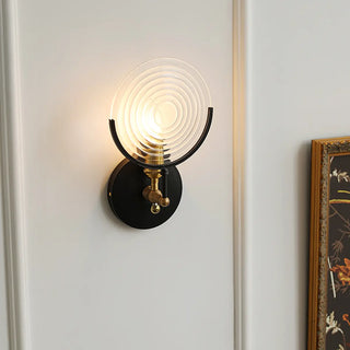 Vintage Industrial Clear Glass Black Metal Wall Lamp Zawala Image - 1