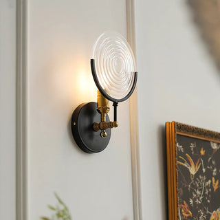 Vintage Industrial Clear Glass Black Metal Wall Lamp Zawala Image - 2