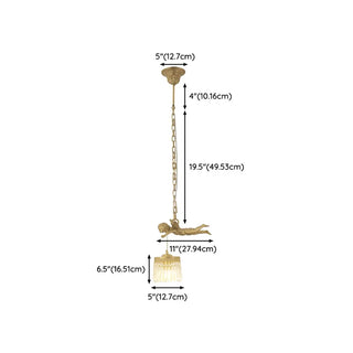 ZOWALA - Elegant Gold Angel Crystal Adjustable Height Pendant Light #size