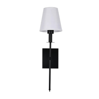 Bedroom White Fabric Cylinder Shade Gold Wall Sconce Zawala Image - 13
