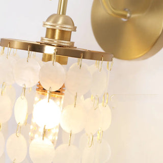 Exquisite White Shell Cylinder Bedside Wall Light Zawala Image - 11