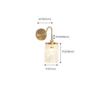 Exquisite White Shell Cylinder Bedside Wall Light Zawala Image - 13