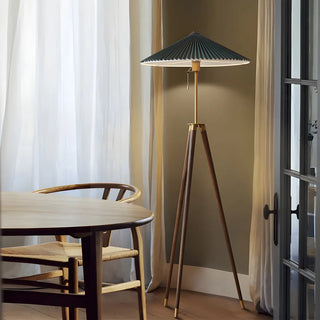 Modern Green Cone and Tripod Metal LED Floor Lamp Zawala Image - 2