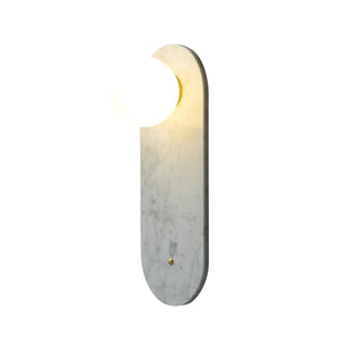 Nordic Elegant Oval White Marble Mini Bedroom Wall Sconce Zawala Image - 10