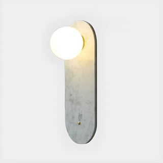Nordic Elegant Oval White Marble Mini Bedroom Wall Sconce Zawala Image - 11