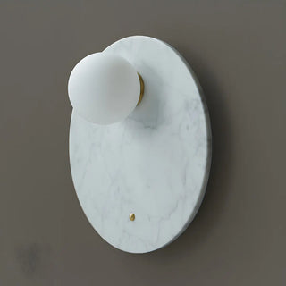 Nordic Elegant Oval White Marble Mini Bedroom Wall Sconce Zawala Image - 13