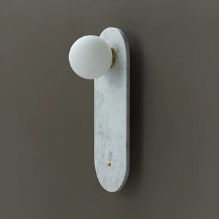 Nordic Elegant Oval White Marble Mini Bedroom Wall Sconce Zawala Image - 14