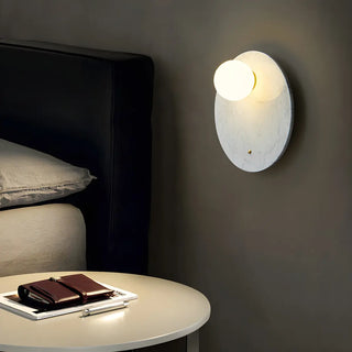 Nordic Elegant Oval White Marble Mini Bedroom Wall Sconce Zawala Image - 18